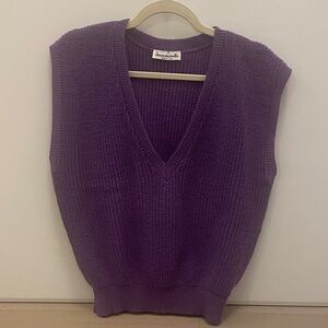 Jason Maxwell Deep Purple V-Neck Sweater Vest